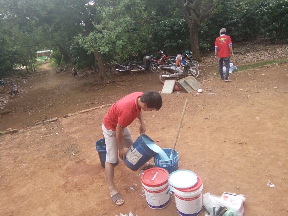 Pa Pếch school site gets a new coat for spring, Tân Hưng, Bình Phước